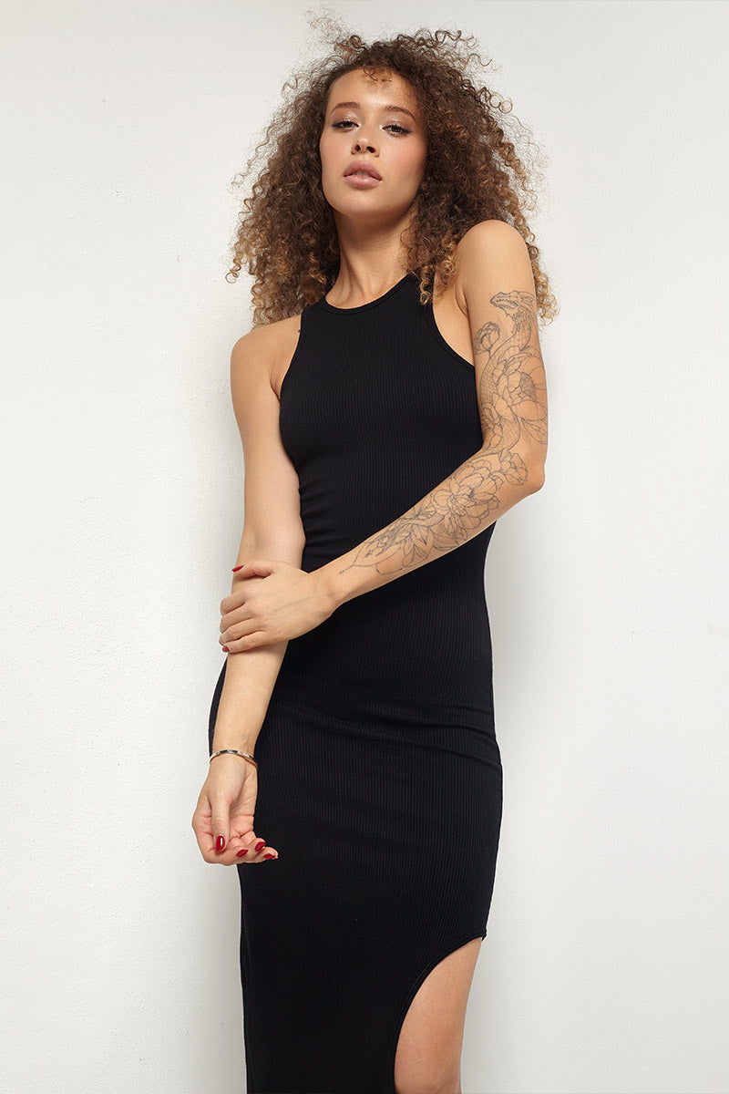 YOUME B3020 Slit Sleeveless Seamless Maxi Dress